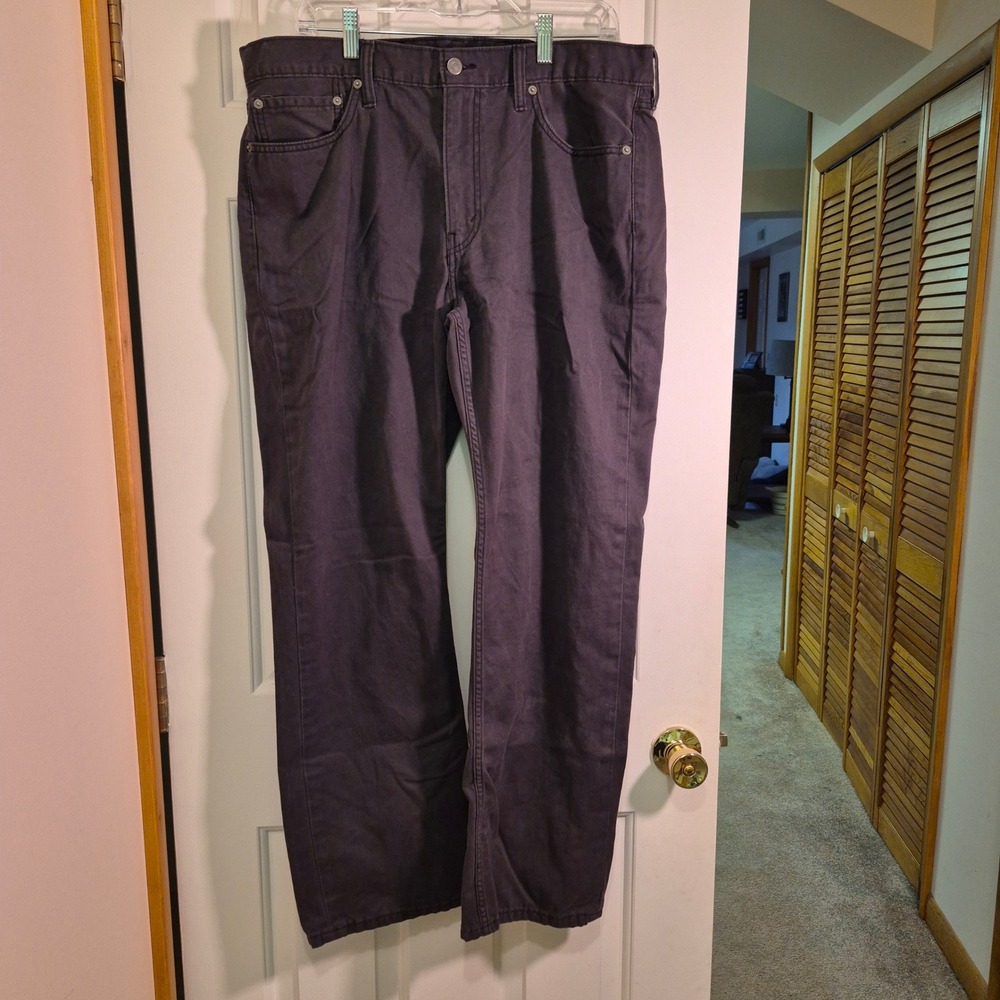 Levis 514 Straight Fit Mens Pants 38x32 Gray Charcoal Cotton Denim 00514-1414